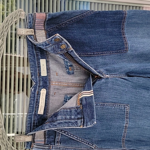 Pilcro By Anthropologie High Rise Patchwork Slim Boyfriend Jeans Sz 30 - Picture 8 of 16